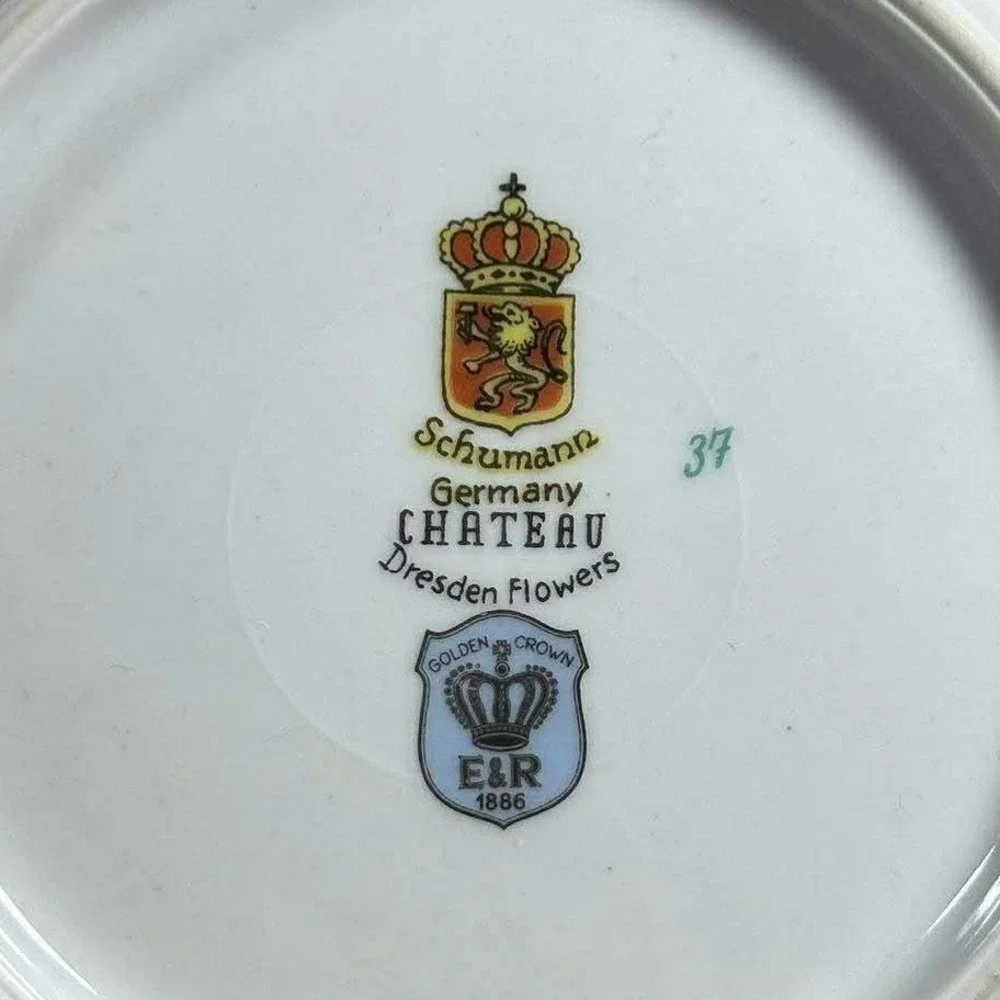 Dresden Schumann Chateau Bavaria Porcelain Reticulated Lattice Bowl‎ Flowers